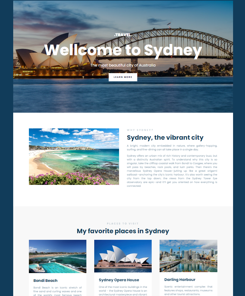 Sydney Landing Page Project 